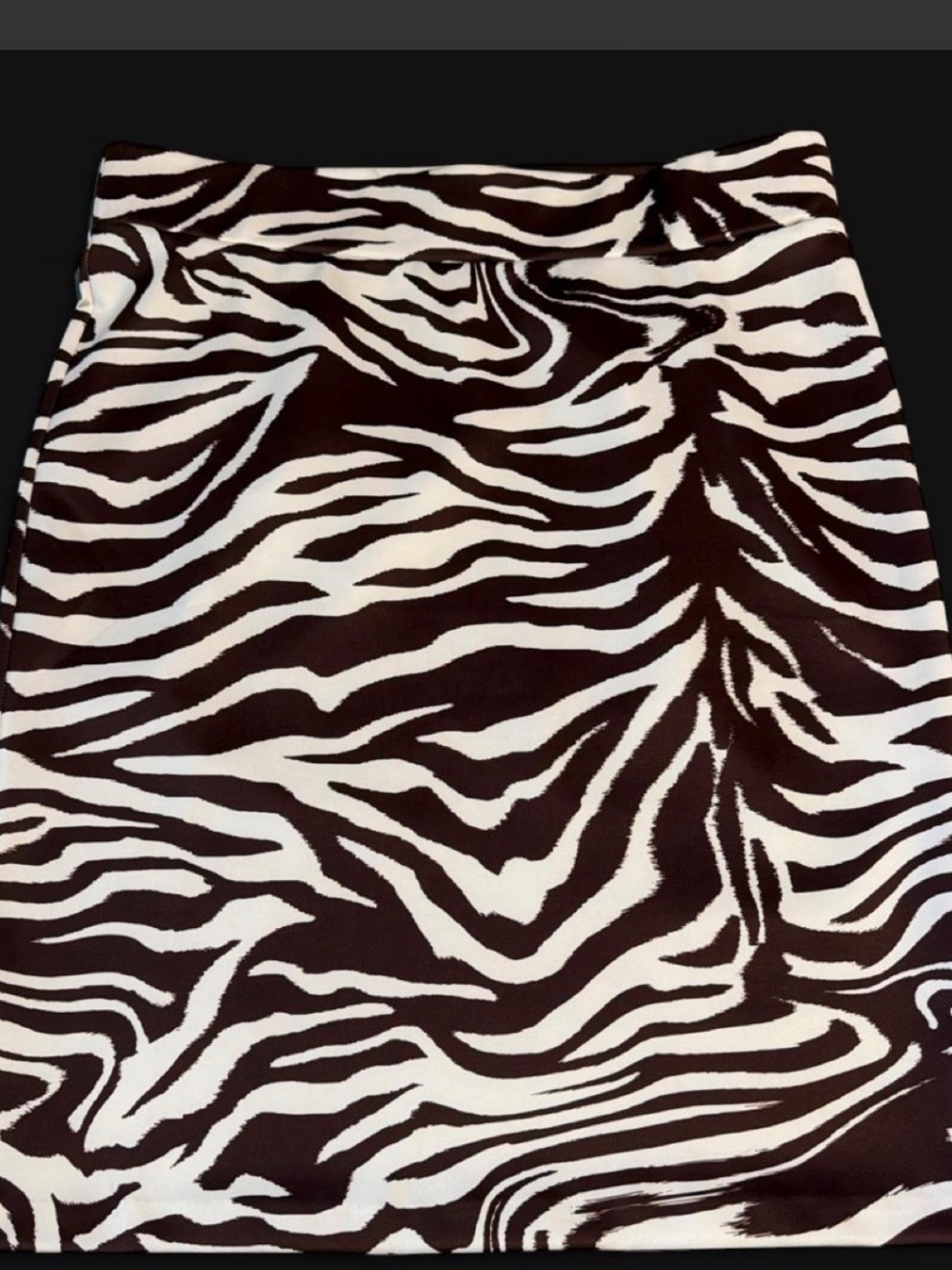 Eloquii Zebra Print Pencil Skirt - White and Brown